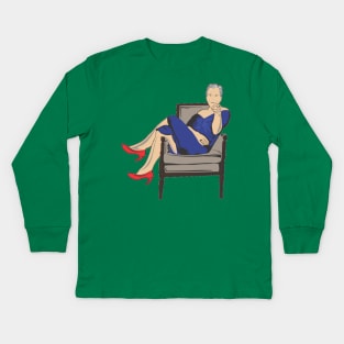 Jeffrey Epstein in blue dress Kids Long Sleeve T-Shirt